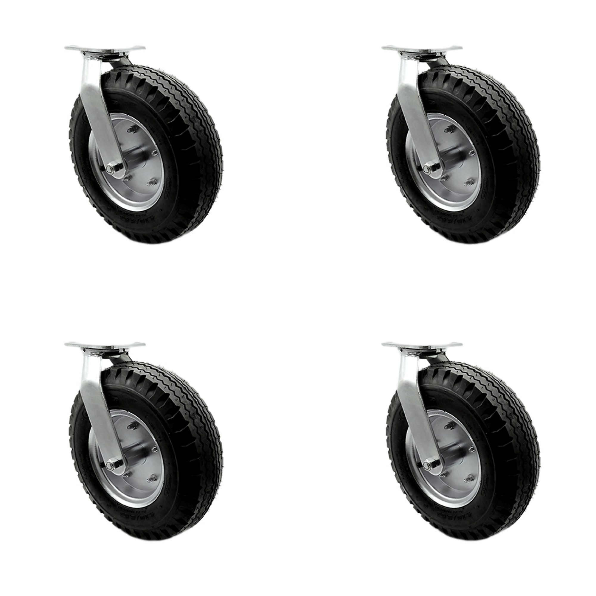 Service Caster, 12in. x 3 1/2in. Plate Casters, Wheel Diameter 12 in, Caster Type Swivel, Package (qty.) 4, Model# SCC-100S3506-PNB-BSL-4